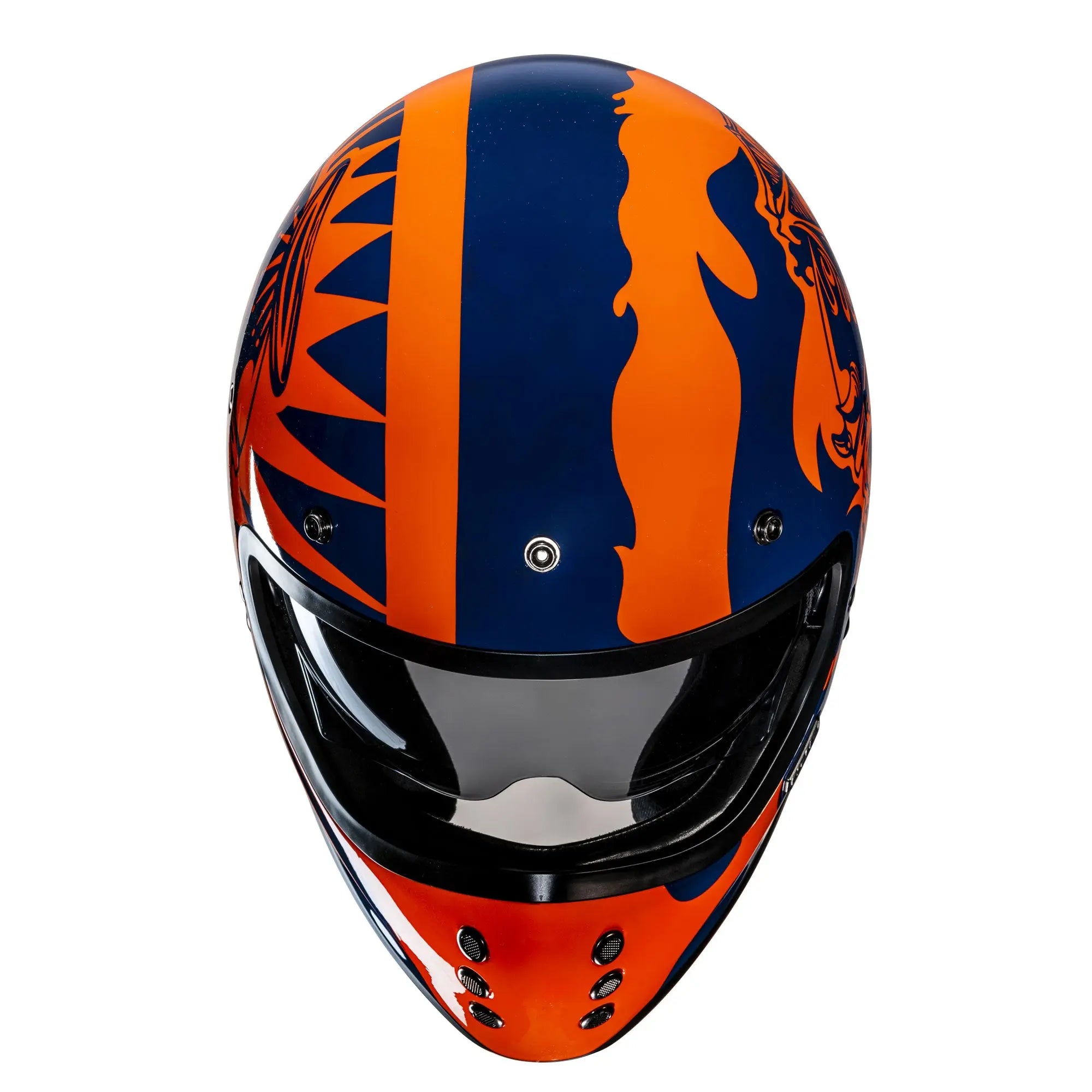 HJC V60 Flame MC27 Blue / Orange  - FREE UK Shipping, FREE 365 Day Returns | Moto Central