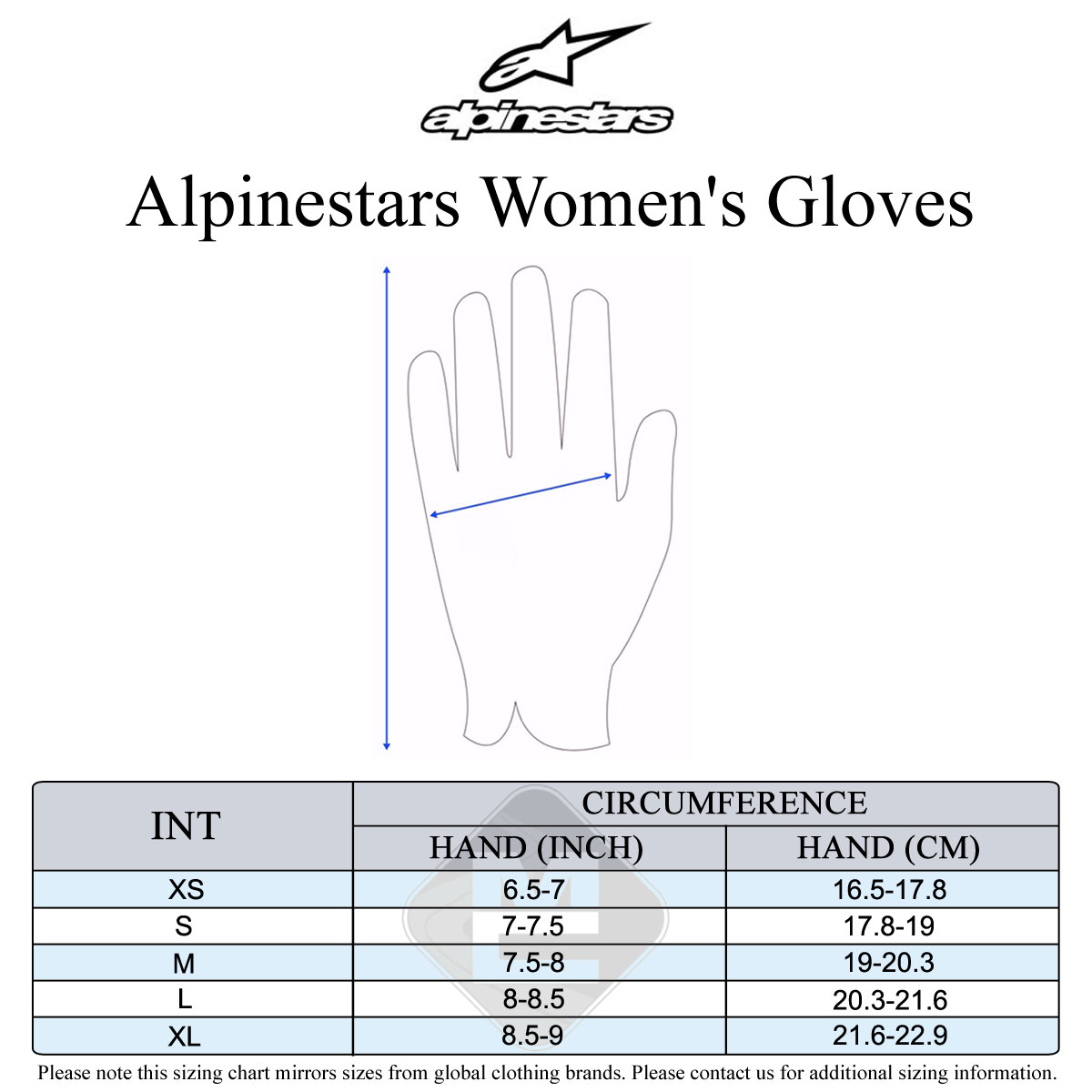 Alpinestars Women's Size Guide