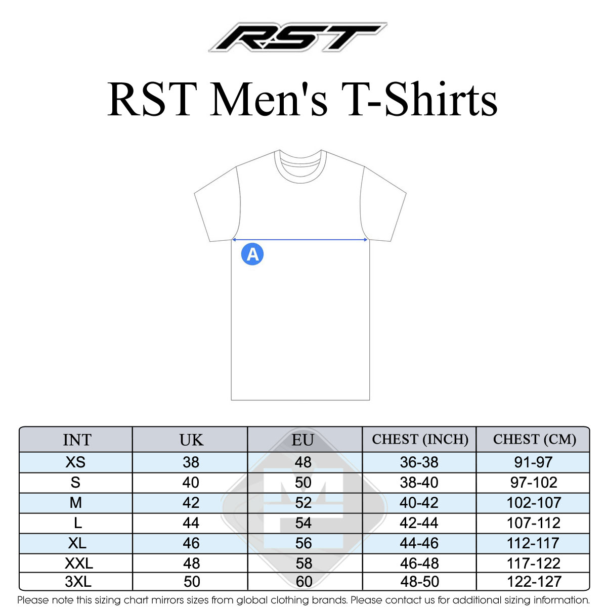 RST Men's Size Guide
