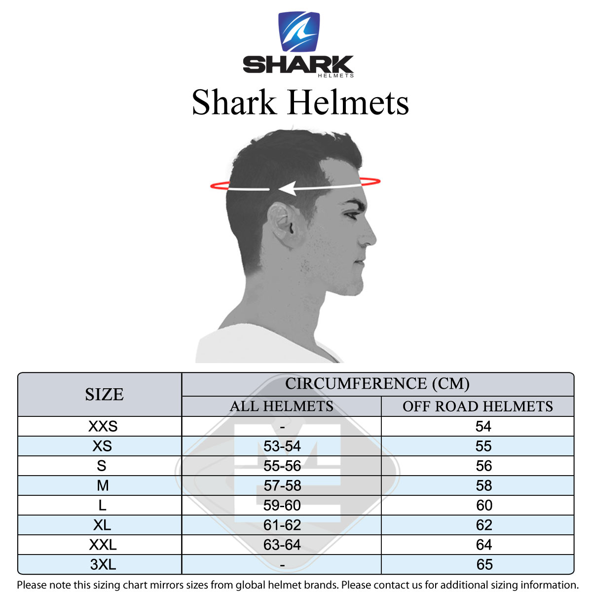 Shark Men's Size Guide