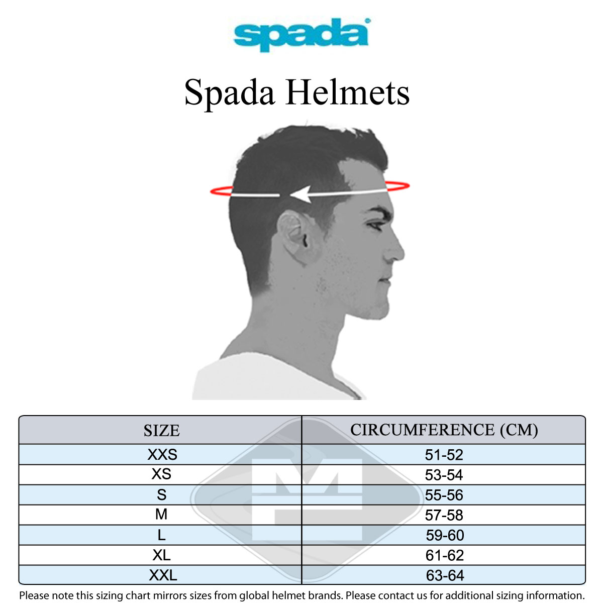 Spada Men's Size Guide