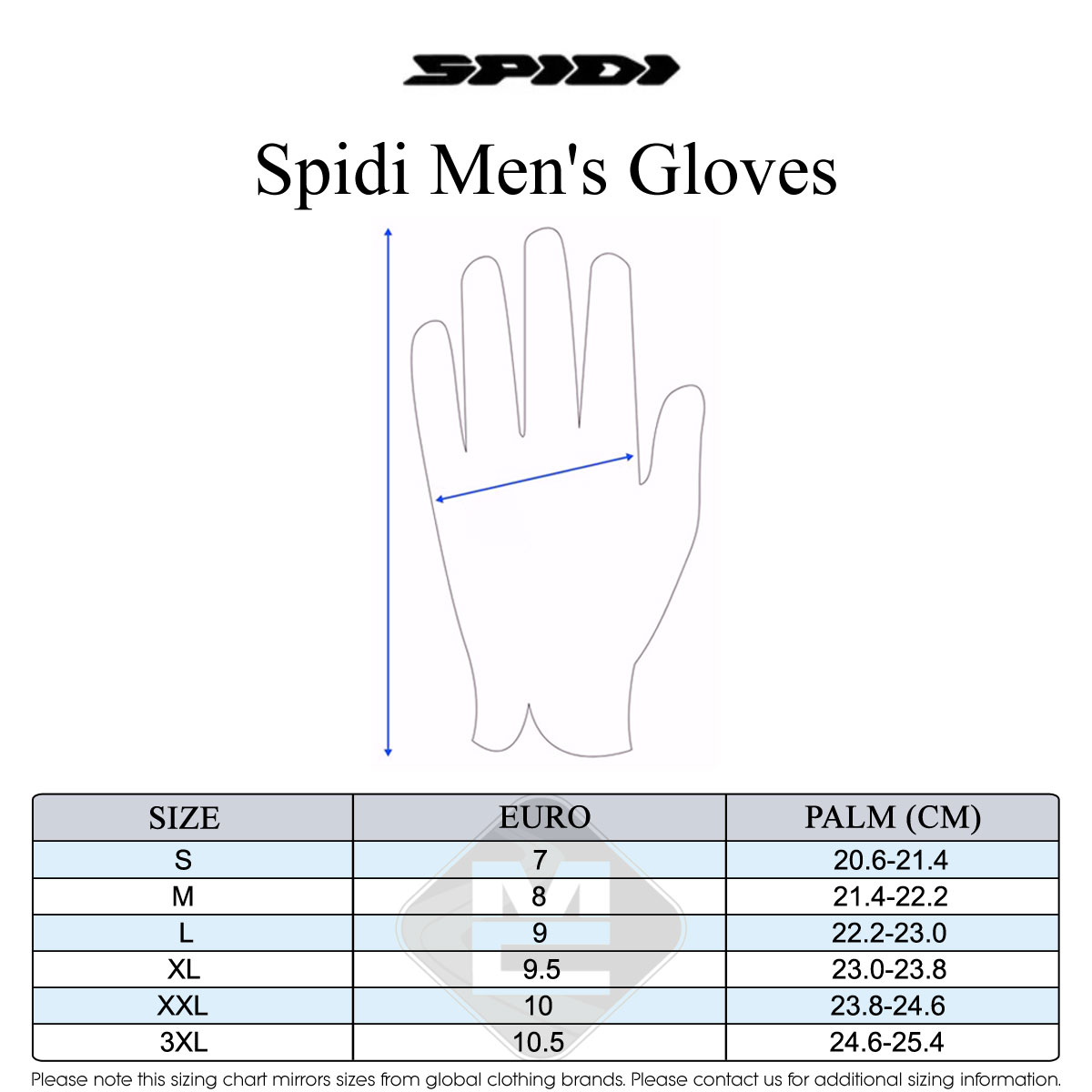 Spidi Men's Size Guide